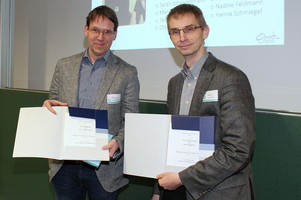 Foto: Prof. Dr. Carsten Schulte (l.) und Prof. Dr. Holger Karl