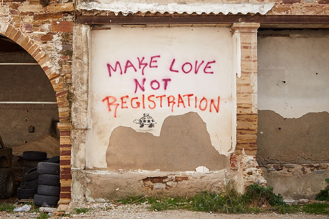 Foto (Lena Christina Jansen): Teil der Ausstellung „Bewegte Bilder zu Flucht und Migration“ – ein Foto von Lena Christina Jansen, aufgenommen auf der griechischen Insel Chios.