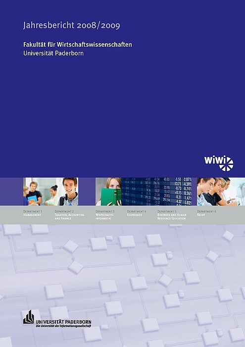 Abbildung: Titelseite „Jahresbericht 2008/2009“ der Fakultät für Wirtschaftswissenschaften