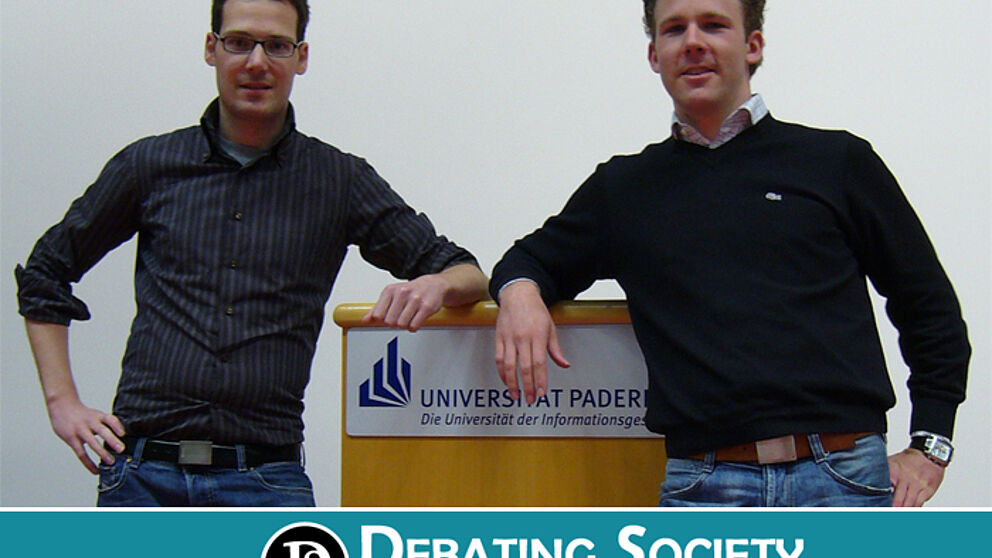 Foto: Freuen sich auf neue Mitglieder: Thomas Spanuth (li.) und Holger Hagedorn von der Debating Society Paderborn.