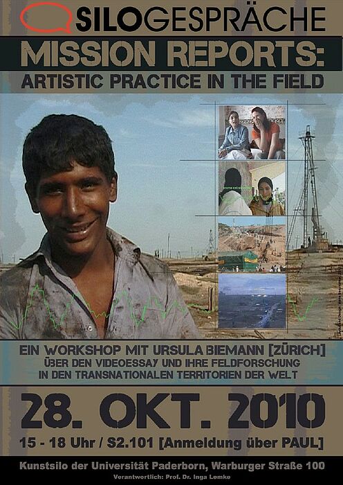 Abbildung: Flyer zum Workshop „Mission Reports: artistic practice in the field"