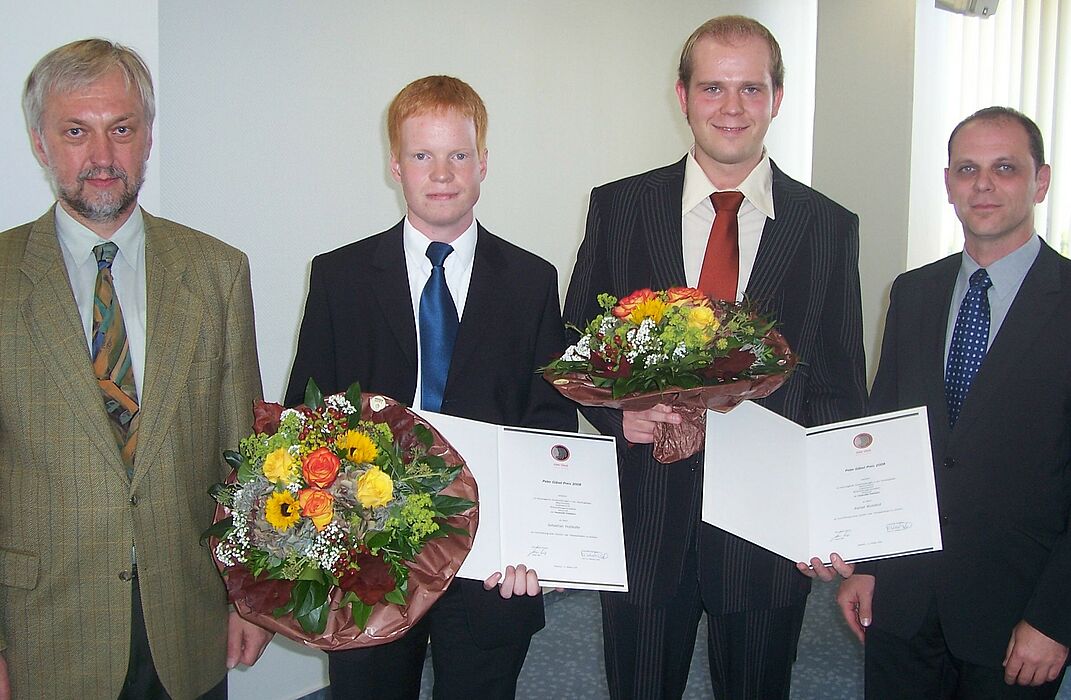 Foto (Mark Heinemann): (v.li.) Prof. Dr. Wilhelm Schäfer, Sebastian Holtkotte, Rainer Wolsfeld, Stefan Wolf