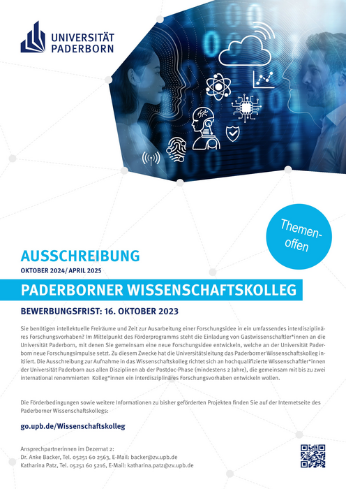 Poster des Paderborner Wissenschaftskollegs