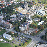 Luftbild Campus der Universität Paderborn, 29. September 2010, (Ansicht von Südwest)