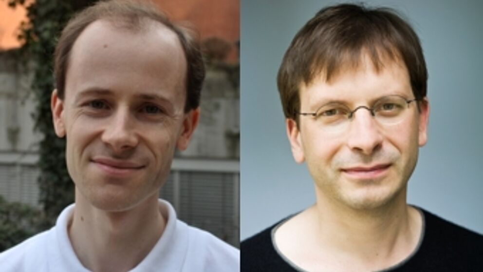 Foto (Universität Paderborn, Mark Heinemann): Prof. Dr. Christian Fleischhack und Prof. Dr. Wolfram Meyerhöfer