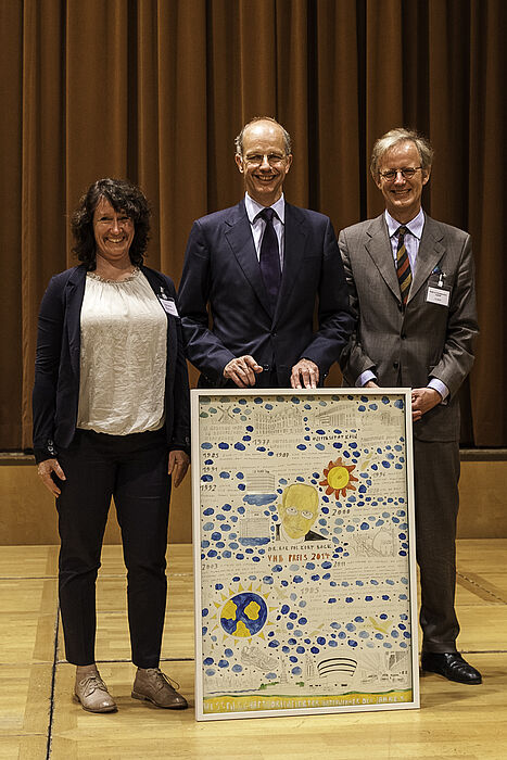 Foto (Philipp Ehret): v. l.: Prof. Dr. Caren Sureth (Universität Paderborn), Dr. Kurt Bock (BASF SE), Prof. Dr. Dodo zu Knyphausen-Aufseß (Vorstandsvorsitzender VHB)