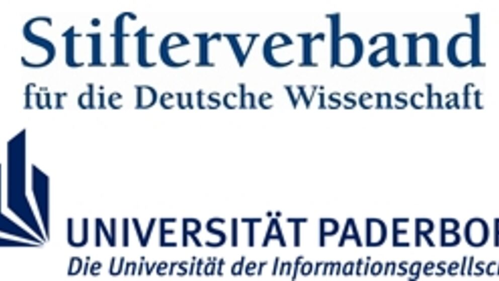Abbildung: Logos des Stifterverbandes für die Deutsche Wissenschaft e. V. und der Universität Paderborn