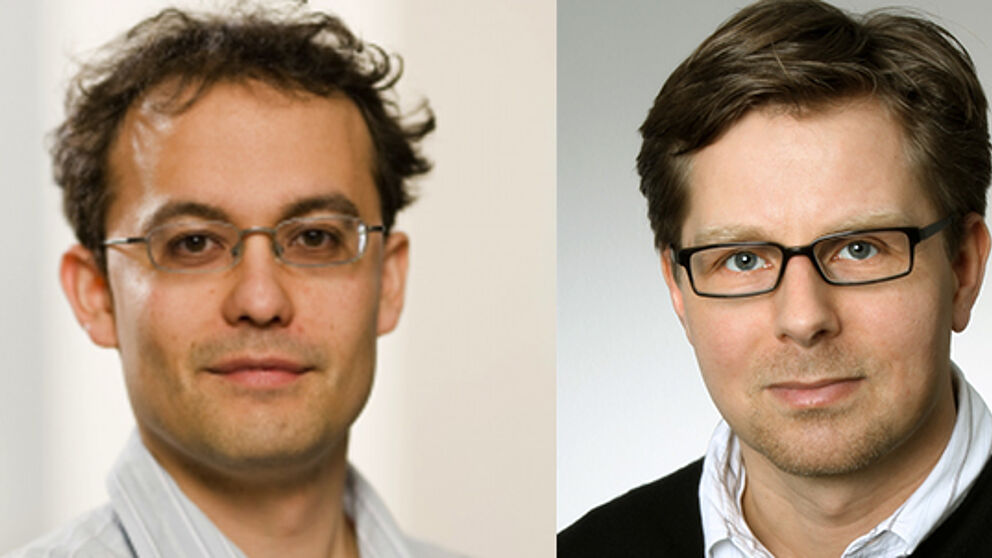 Foto (Universität Paderborn) Prof. Dr. Thomas Kühne und Prof. Dr.-Ing. Guido Grundmeier. 