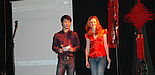 Foto (Universität Paderborn): Die Moderatoren der Veranstaltung: Guanhua Bai und Regina Sesler.
