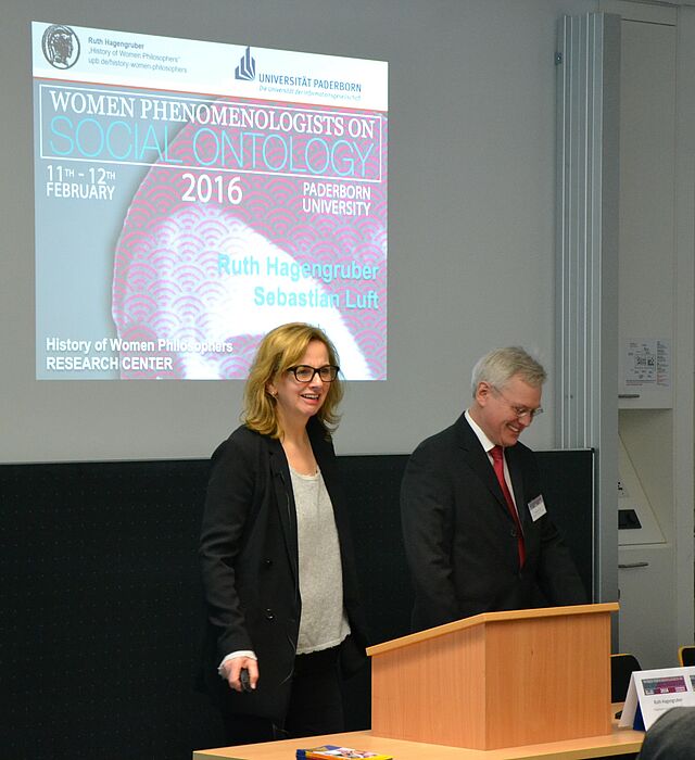 Prof. Dr. Ruth Hagengruber and Prof. Dr. Sebastian Luft opening the conference. Photographer: Julia Lerius