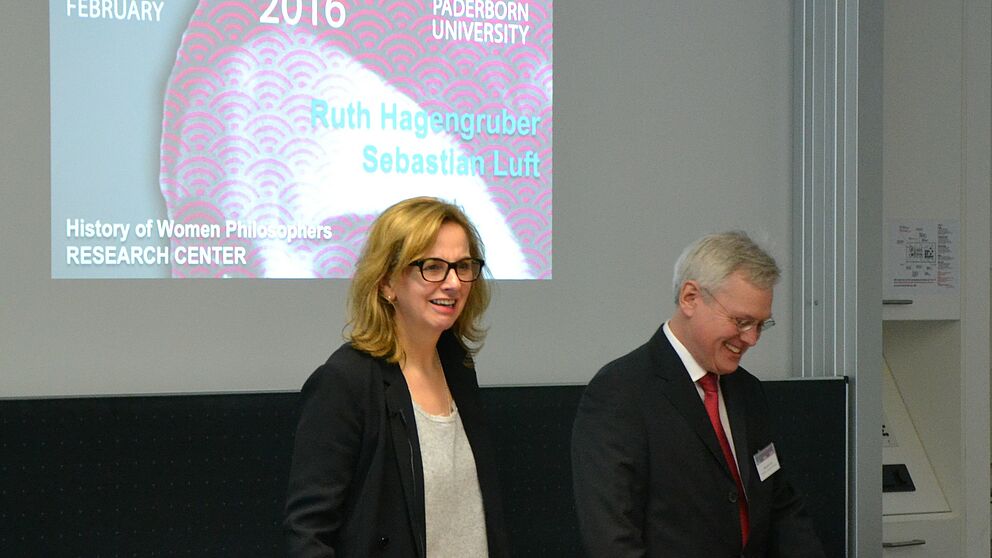 Prof. Dr. Ruth Hagengruber and Prof. Dr. Sebastian Luft opening the conference. Photographer: Julia Lerius