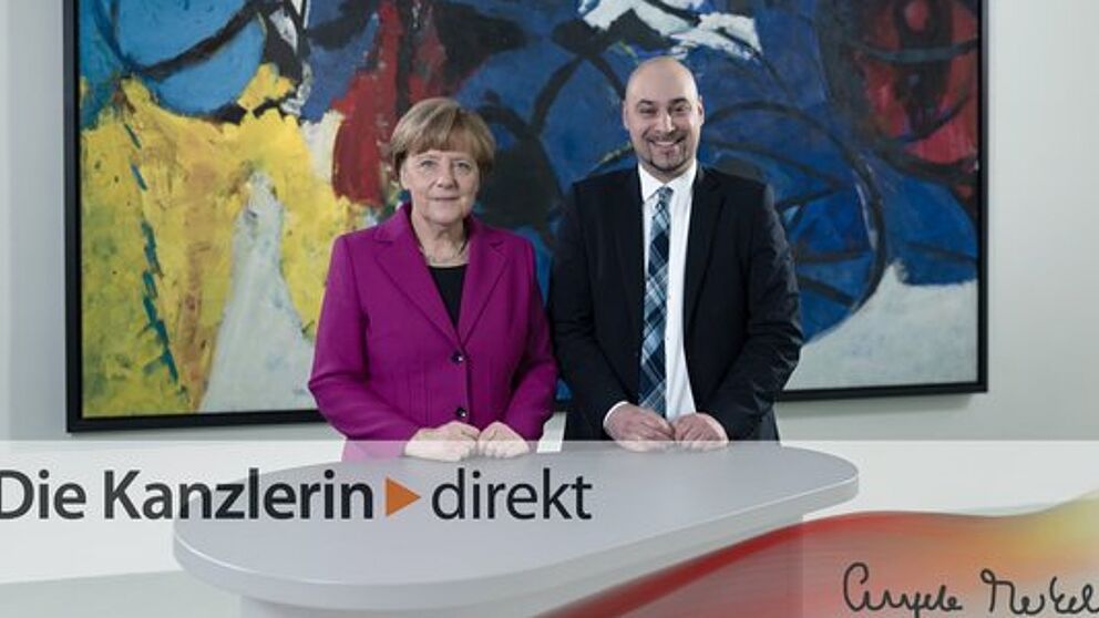 Foto (Universität Paderborn): Dr.-Ing. Roman Dumitrescu hat sich mit Angela Merkel über die digitale Revolution unterhalten.
