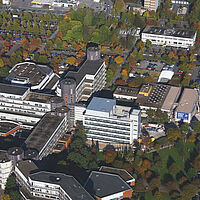 Luftbild Campus der Universität Paderborn, Baustelle Geböude K , 15. Oktober 2009 (Ansicht von Westen)