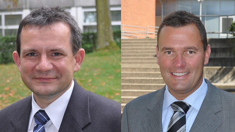 Fotos (Universität Paderborn): Prof. Dr. rer. nat. Thomas Tröster (r.) und Prof. Dr.-Ing. Elmar Moritzer