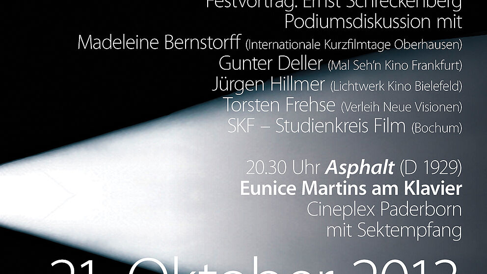 Abbildung: 10 Jahre Programmkino Lichtblick e. V. – Tagung und Stummfilmprogramm am 21. Oktober 2013