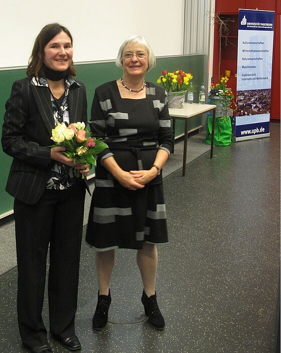 Foto (C. Meiring): HaBiFo-Preisverleihung 2014, Dr. Nicole Riemer (l.) und Prof. Dr. Irmhild Kettschau (r.).