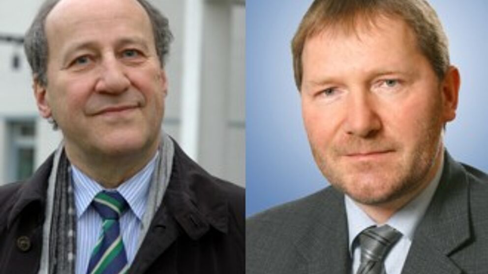 Fotos (v. l.): Prof. Dr. Dr. h. c. Peter Deuflhard und Prof. Dr. Michael Dellnitz.