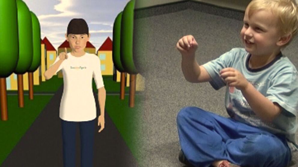 Foto (CITEC/Universität Bielefeld): Ein Modell soll zeigen, wie Kinder Gesten beim Sprechen einsetzen.