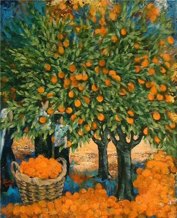 Tamam El-Alakhal. 1997. ORANGES. Öl auf Leinwand. 40 x 55cm. Privatbesitz. Mit freundlicher Genehmigung der Künstlerin.