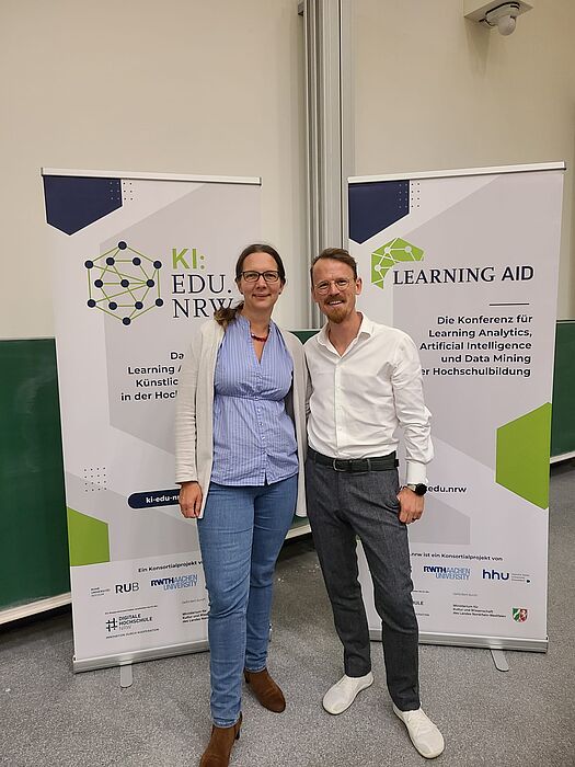Iris Neiske und Jonas Leschke auf der learningAID