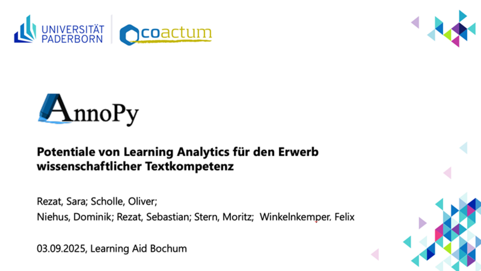 AnnoPy Startfolie des Vortrages auf der learningAID