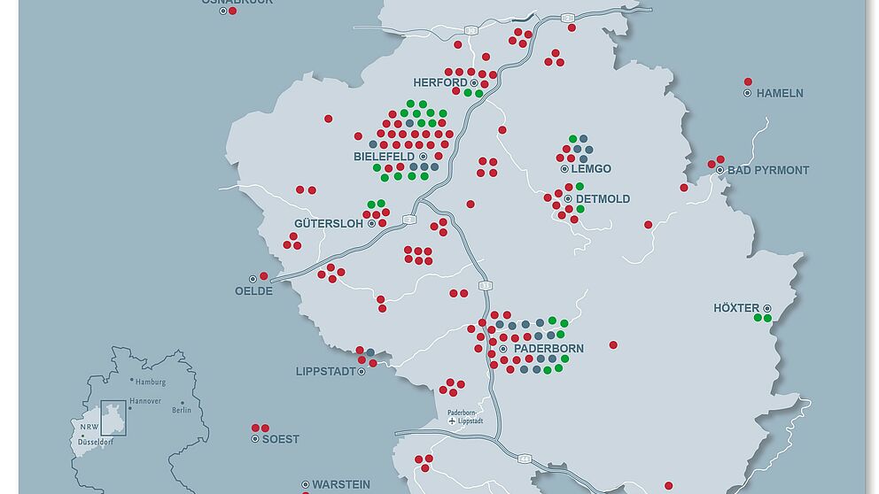 Abbildung: it´s OWL – Clusterpartner der Region (Quelle: © OstWestfalenLippe GmbH)