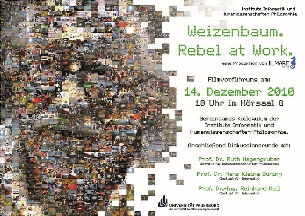 Abbildung: Ankündigung von „Weizenbaum. Rebel at Work“