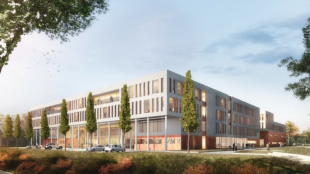 Abbildung: Die Entwürfe von GOLDBECK fügen sich auch optisch ansprechend in die vorhandene Bebauung ein.