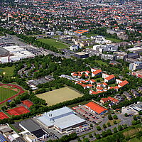 Luftbild Campus und Sport-Campus der Universität Paderborn, 22. Mai 2012 (Ansicht von Südost)