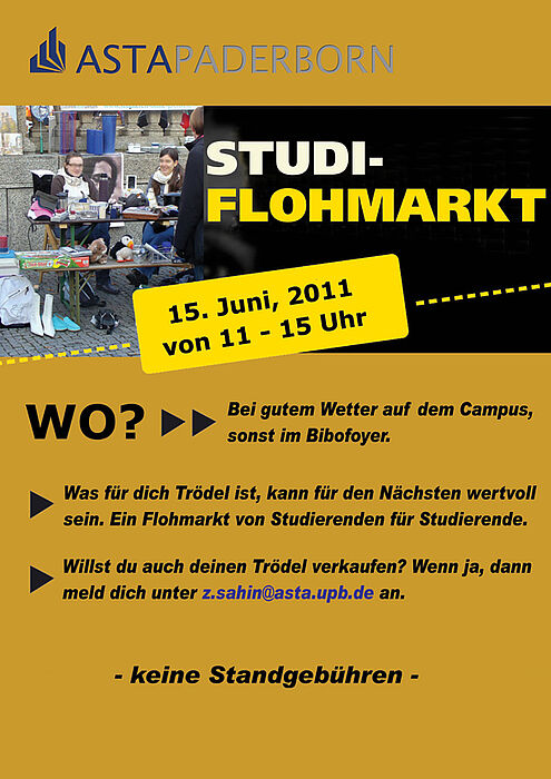 AStA organisiert am 15.6. "Studi-Flohmarkt" auf dem Campus