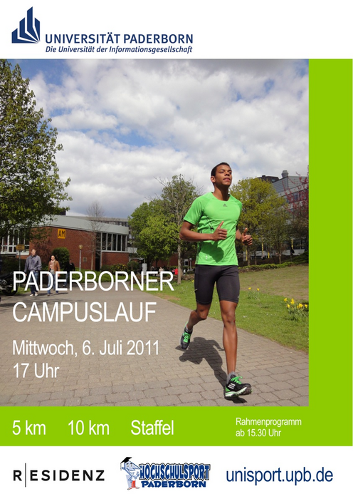 Plakat: Läufer auf dem Uni-Gelände
