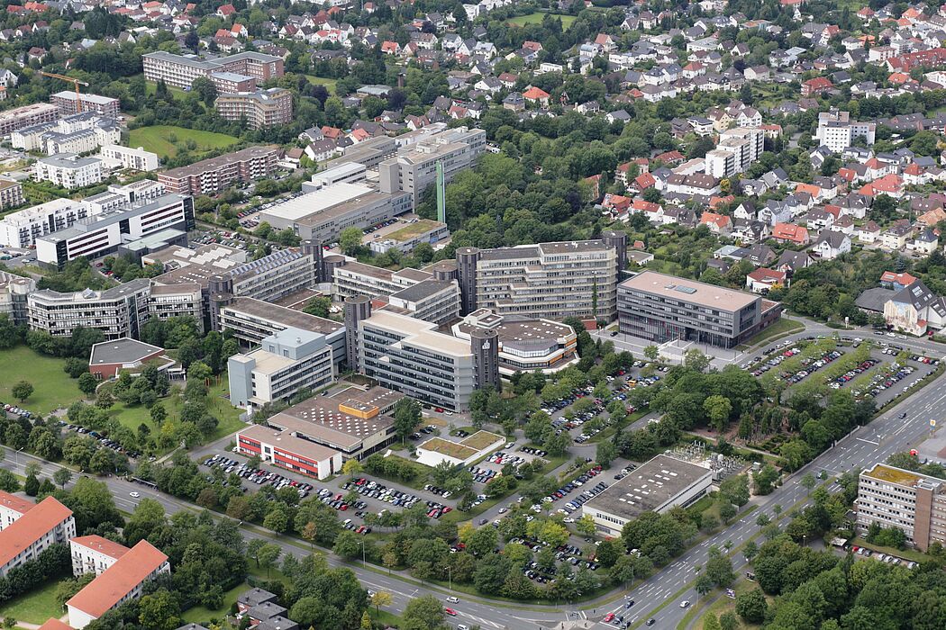 Abbildung: Luftbild des Campus