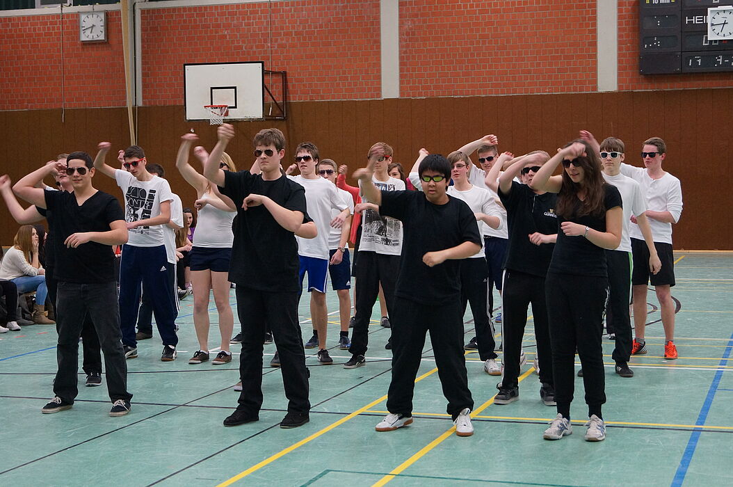 Foto: „Die 10 b der Lise-Meitner-Realschule tanzt Gangnam Style“ (von Kevin Oergel)
