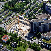 Luftbild Campus der Universität Paderborn, 22. Mai 2012, Baustelle Gebäude Q (Ansicht von Nordost)