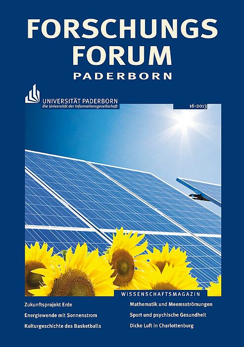 Bild: Das Titelbild des druckfrischen ForschungsForums Paderborn für das Forschungsjahr 2012 „Zukunftsprojekt Erde“.