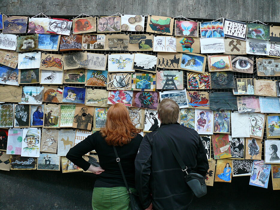 Foto: Letter-ART Wand in der Zeche Zollverein Jutta Ströter-Bender