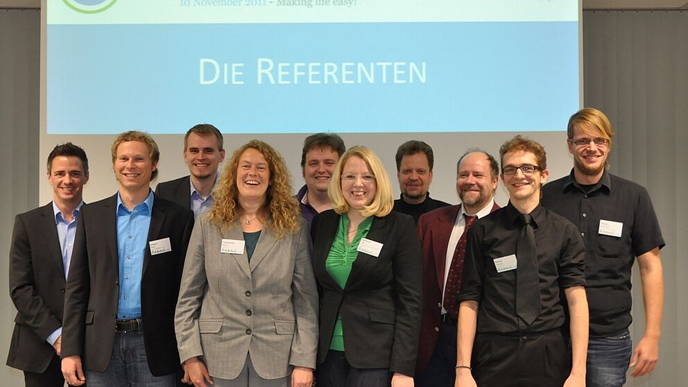 Foto (C-LAB): Die Referenten des ersten World Usability Days in Paderborn.
