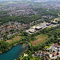 Luftbild Zukunftsmeile der Universität Paderborn und Padersee, 22. Mai 2012 (Ansicht von Westen)