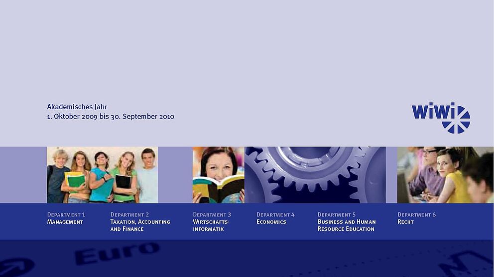 Abbildung: Titelseite „Jahresbericht 2009/2010“ der Fakultät für Wirtschaftswissenschaften