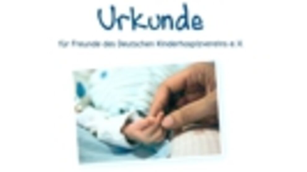 Abbildung: Urkunde vom Deutschen Kinderhospizverein