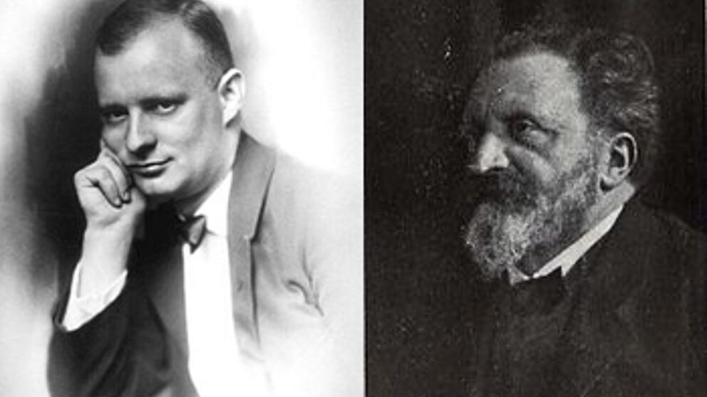 Abbildung: Paul Hindemith (links) und Friedrich Gernsheim