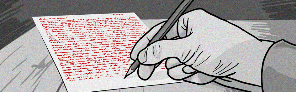 Brief schreibende Hand