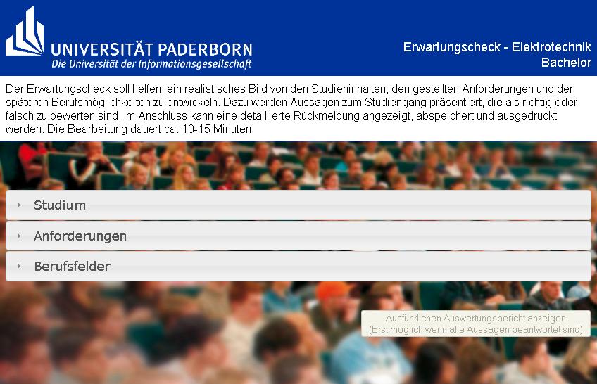 Abbildung: Erwartungscheck - Elektrotechnik Bachelor