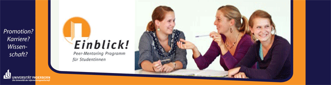 Abbildung: Lesezeichen/Banner "Einblick!"