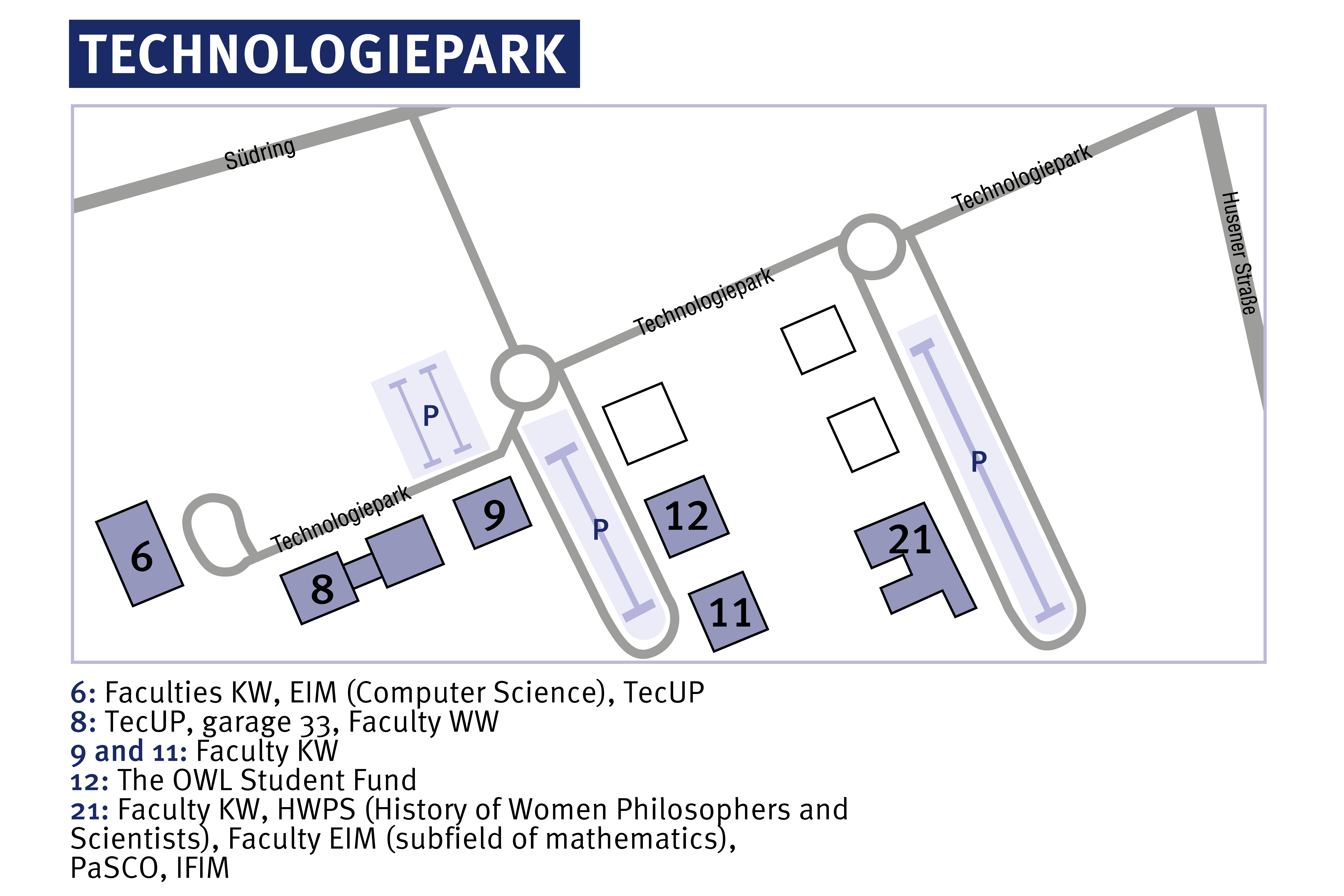 Guide Technologiepark (Status: May 2022), link to large image
