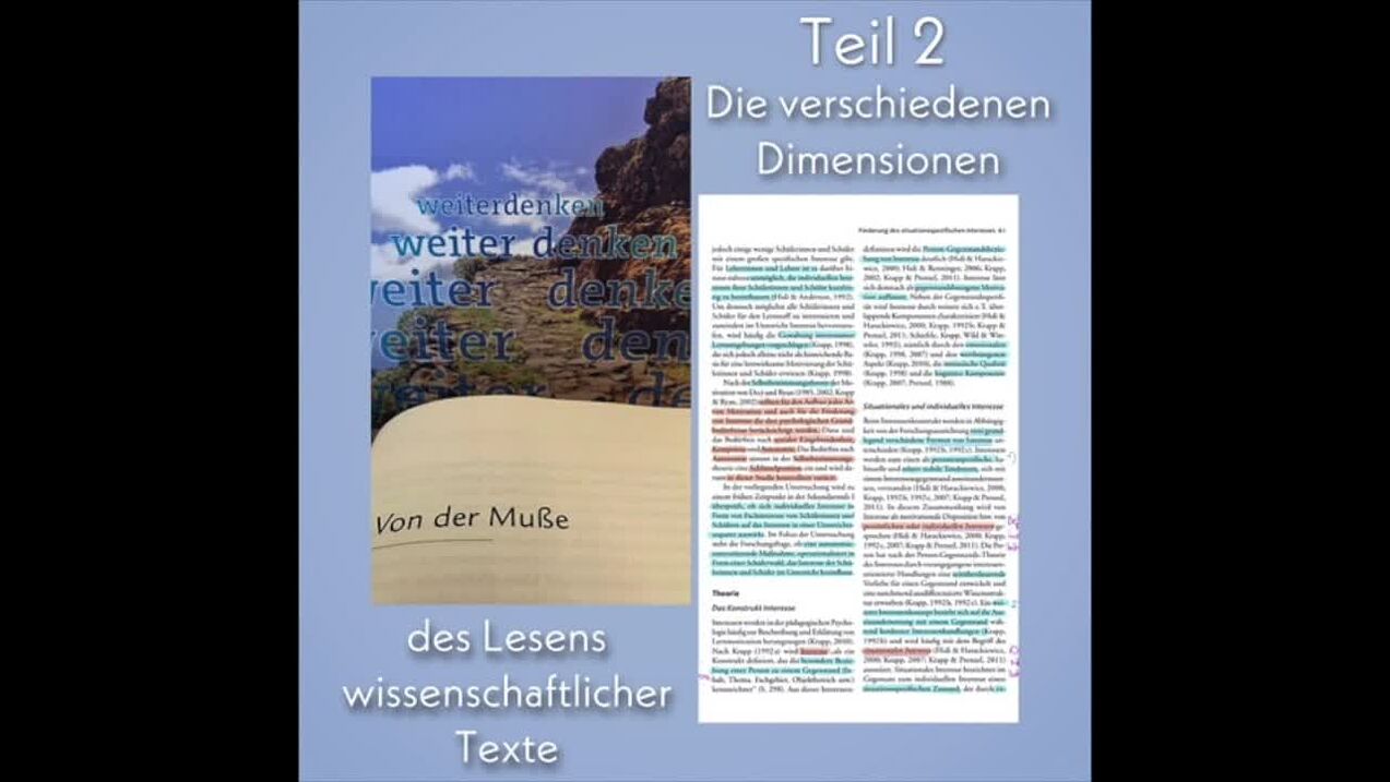 Folge 9 Lesen - Die verschiedenen Dimensionen des Lesens wissenschaftlicher Texte  2/2